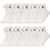 Eurzom 10 Pairs Socks Womens Crew Elastic Ankle Length Cotton Socks Aesthetic Cute Lightweight Low Cut Gifts for Women