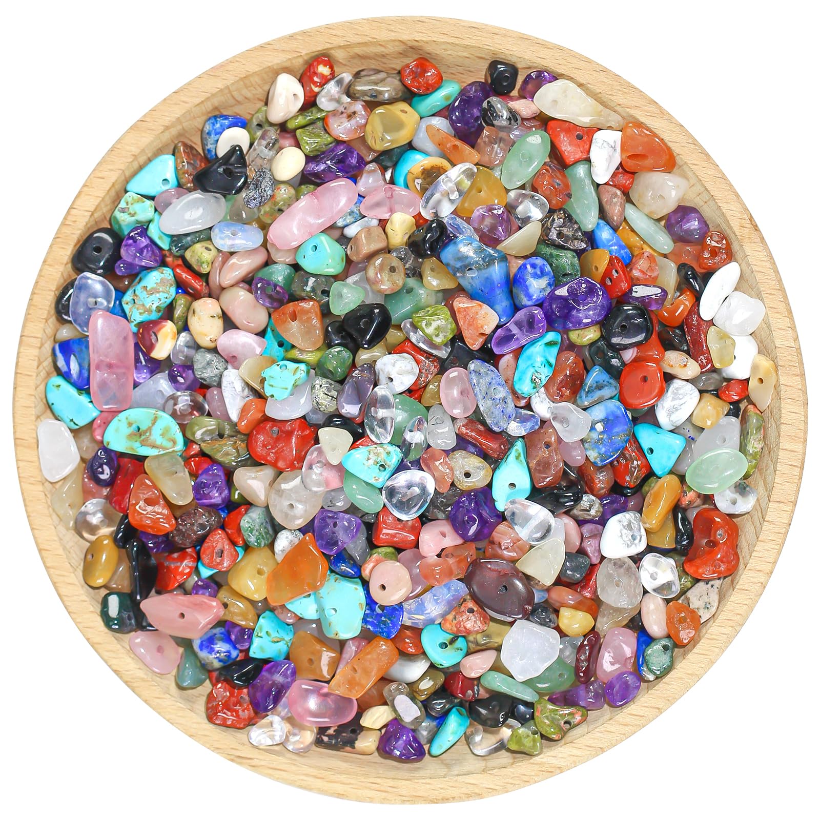 Photo 1 of 1000pcs Multicolor Natural Chips Stone Beads for Jewelry Making Supplies,Irregular Gemstones Beads Healing Crystal for Women Crafts,Loose Rocks Bead Hole Drilled DIY for Bracelet Jewelry (5-8mm)