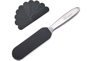 HOMEVE Professional Pedicure Foot File - Reusable Stainless Steel Cracked Skin Corns Callus Remover Feet Rasp