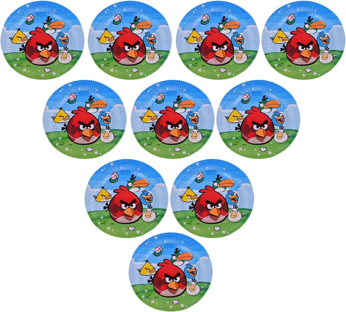 Party Butiko Angry Birds Print Plates/Print Paper Round/Round Disposable Plates for Theme/Birthday parties-10 Pcs