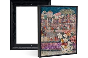 YIVIVEN 2 Pack Canvas Floater Frame for 16x20 Prints, Canvas Floating Frame for 0.6"-0.9" Deep Painting, Painting Frames Kit(16"x20", Black)