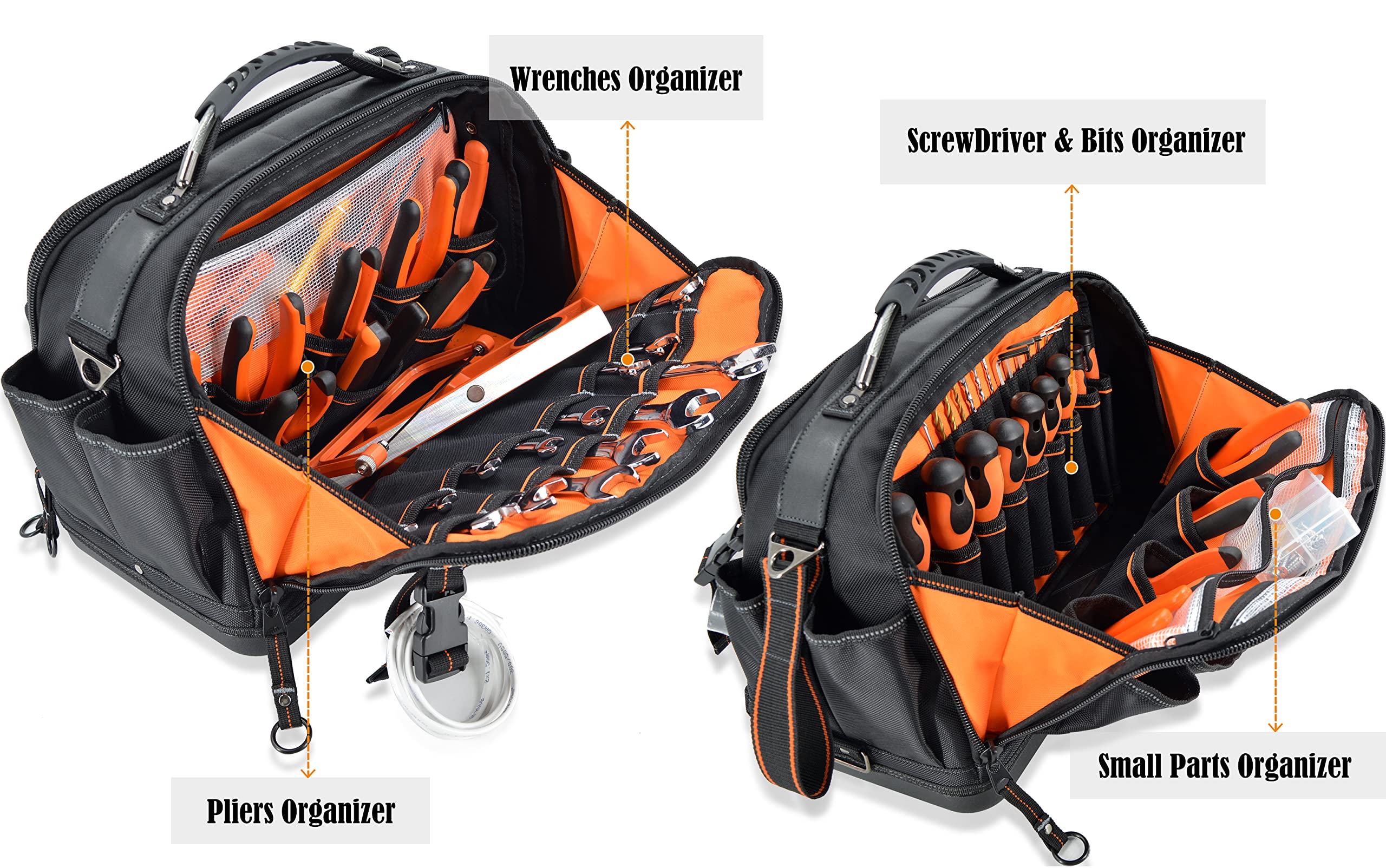 WELKINLAND 42-Pocket Tool Organizer - HVAC & Electrician's Waterproof Tool Tote