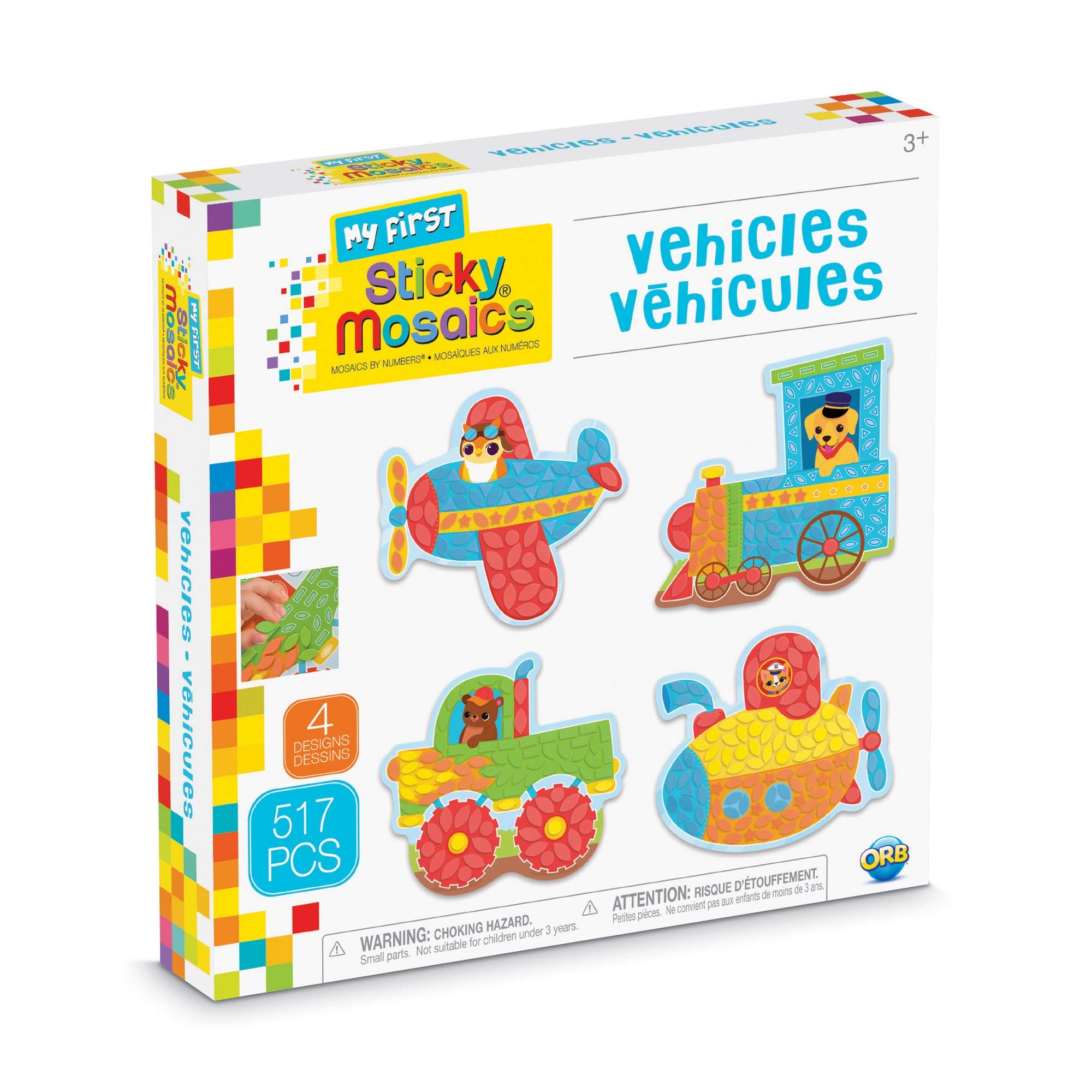 ORB 50948 My First Sticky Mosaics Vehicles, Multi