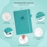 Clever Fox Password Book with Alphabetical Tabs Turquoise Medium view 2