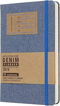 Amazon Com Moleskine Limited Edition Denim Collection 12 Month 2019 Daily Planner Hard Cover Large 5 X 8 25 Blue Office Products