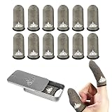 Hipporizz 12 Pack Dedales Gamer Profesionales Anti Slip Silver Fiber Gaming Finger Sleeve Covers Sweat Proof Mobile Phone Gamer Glove Guantes para Durable Thumb Cots for Pubg Gaming Accessories