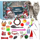 24 Days Christmas Countdown Calendar - Cat Advent Calendar - with Assorted Interactive Cat Toys for Indoor Kitten Cats Pet Surprise Xmas Gifts for Cat Lovers Women (Blue)