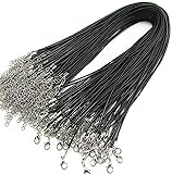 Wbang unisex Black Braided Leather Necklace Cord