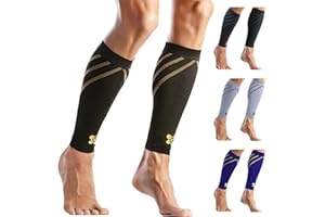 COPPERJOINT Calf Compression Sleeve for Men & Women –Leg Compression Sleeve for Shin Splint Relief, Leg Cramps, Varicose Vein Compression Leg Sleeve, Calf Sleeves for Runners -Copper Infused Nylon 20-30mmHg Large