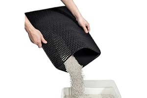 Conlun Cat Litter Mat Kitty Litter Trapping Mat 25” x15” Honeycomb Double Layer, Urine Waterproof, Easier to Clean, Litter Box Mat Scatter Control, Less Waste, Soft on Paws, Non-Slip