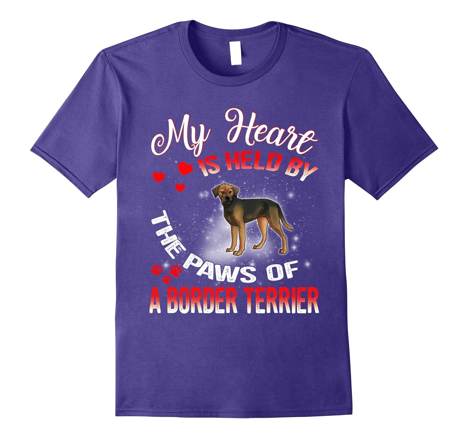 My Heart Is Held By The Paws Of A Border Terrier Shirt-ANZ