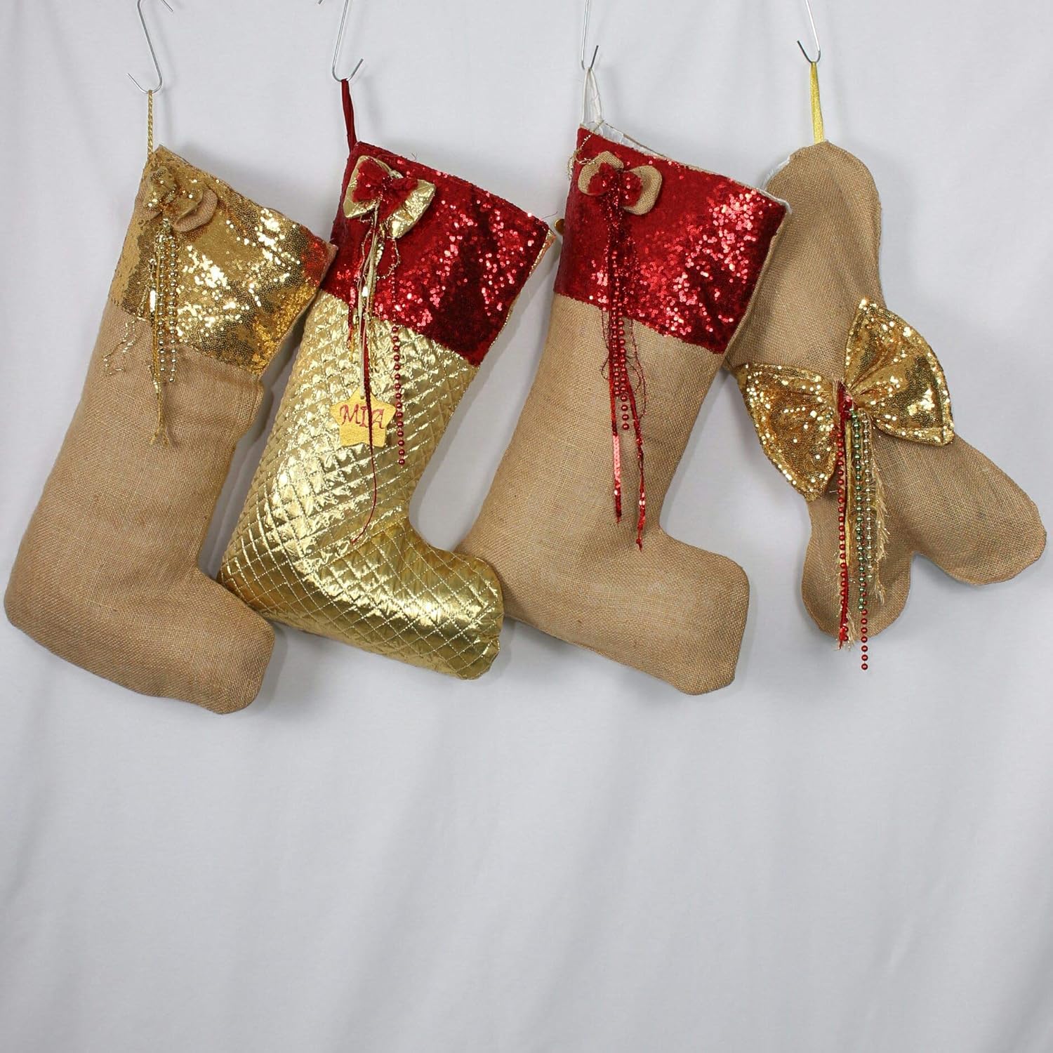 Christmas Stocking Set Sequin Christmas Decor Burlap Amazon Christmas Stocking