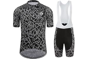 Coconut Ropamo CR Men's Cycling Jersey Set Road Bike Jersey Zipper Pocket Bib Shorts with 4D Padded Cycling Clothing Set