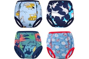 MooMoo Baby Training Underwear 4 Packs Absorbent Toddler Potty Training Pants for Boys and Girls-Cotton Animal Print 2T-6T