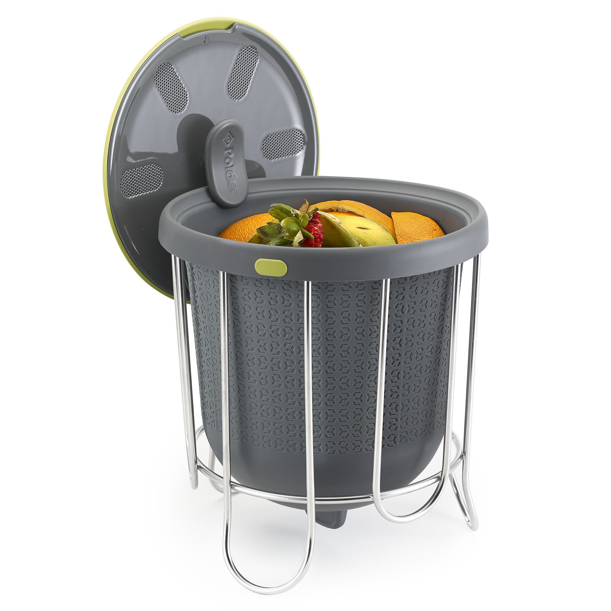 Polder Products Kitchen Composter, Silicone, Grey, 24 x 21 x 21 cm
