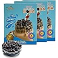 APEXY Instant Boba Pearls, Ready in 30 Seconds, Brown Sugar Tapioca Pearls, 12.69 oz. (6 Individual Packets), (Pack of 3), Make Fresh, Chewy, Delicious Bubble Tea and Dessert Toppings