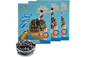 APEXY Instant Boba Pearls, Ready in 30 Seconds, Brown Sugar Tapioca Pearls, 12.69 oz. (6 Individual Packets), (Pack of 3), Make Fresh, Chewy, Delicious Bubble Tea and Dessert Toppings