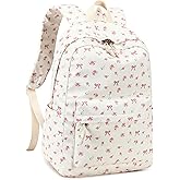 LOIDOU Backpack for Girls School Backpacks Bookbags for Elementary Middle School Women Laptop Backpacks (conquette white)