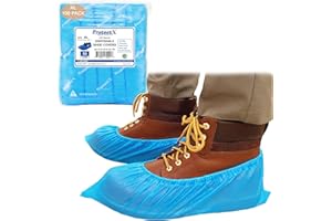 ProtectX Disposable Shoe & Boot Covers, XL Extra Large, 100-pack (50 pairs), Waterproof, Slip Resistant, Durable CPE plastic, Fits up to Men’s 14 US Size and All Women’s US Size Shoes