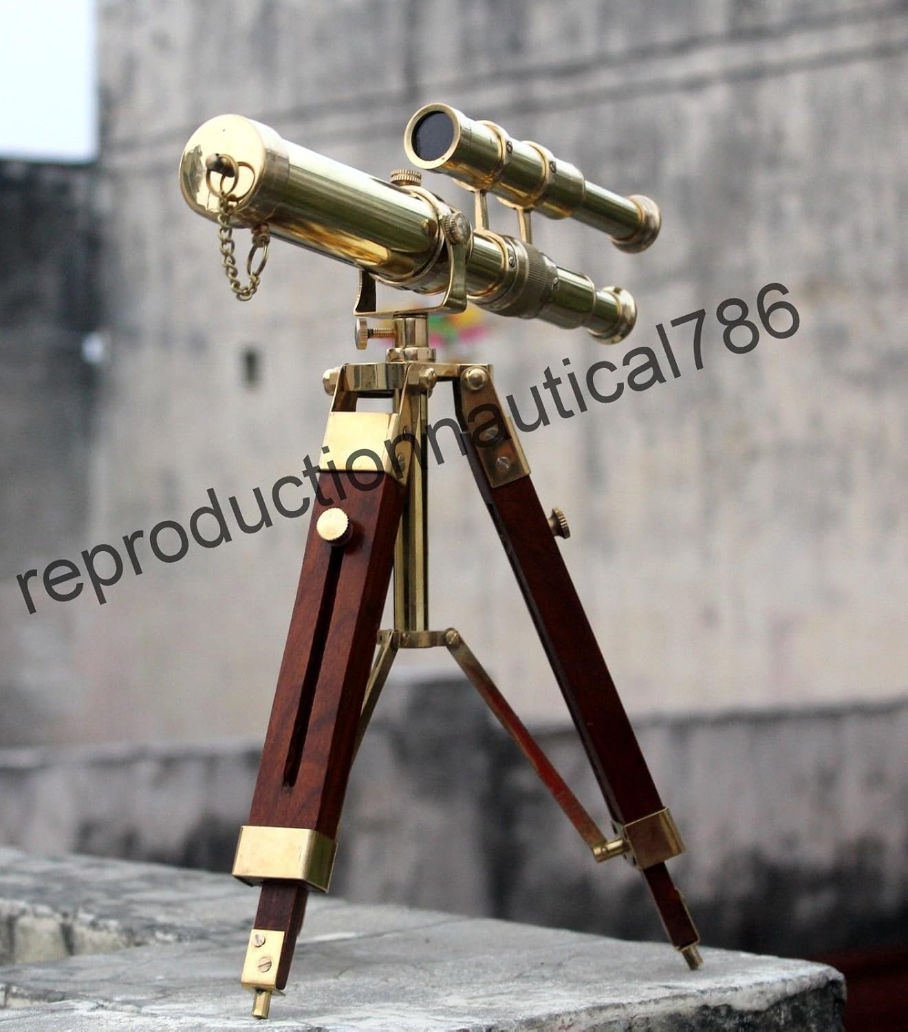 . Nautical Solid Brass Pirate Spyglass Telescope With