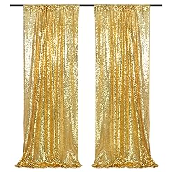PartyDelight Gold 2FT X 8FT Sparkly Sequin Backdrop