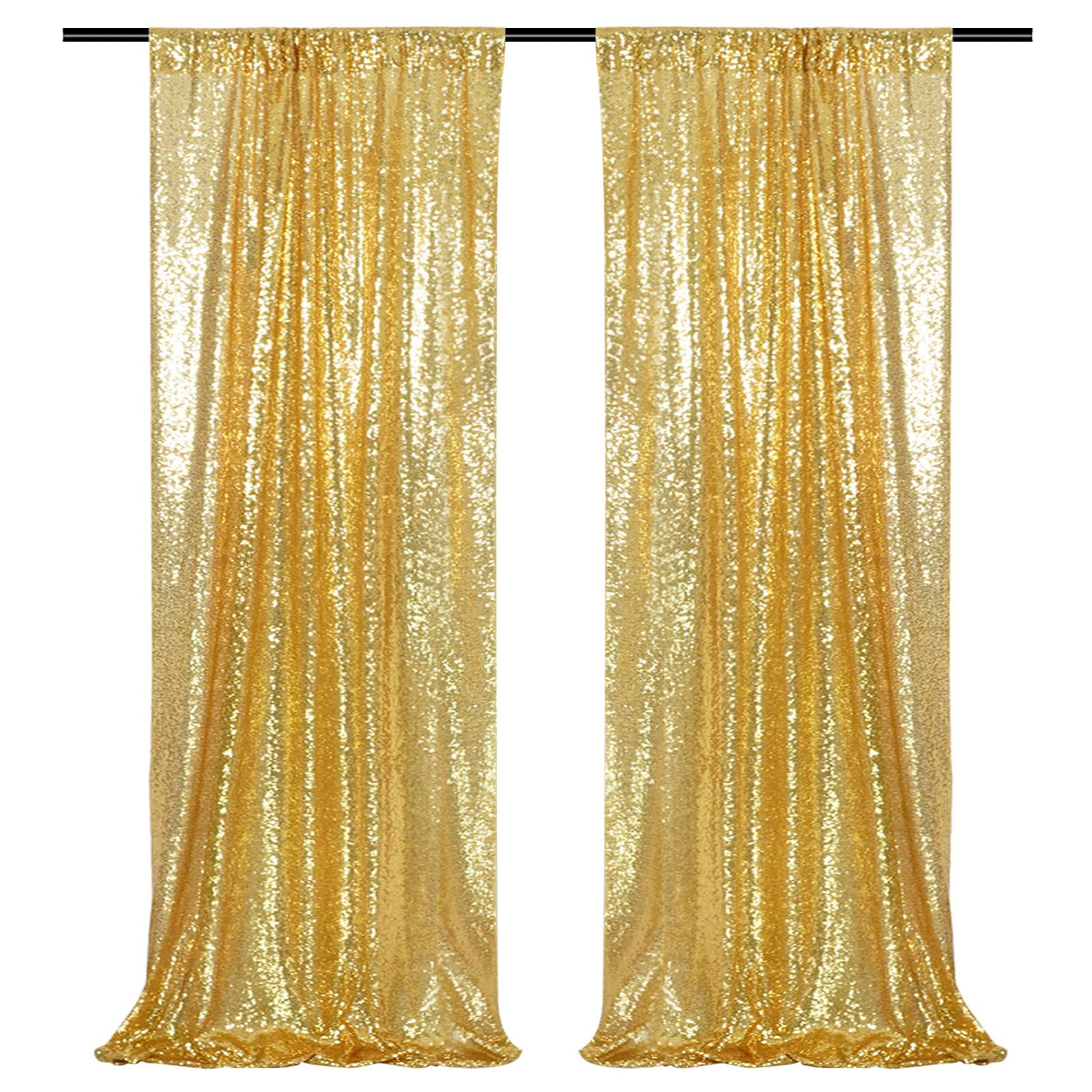 PartyDelight Gold 2FT X 8FT Sparkly Sequin Backdrop