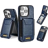 SkyEagle Compatible with iPhone 12 Pro Wallet Case with Card Holder,Women Men Phone Case PU Leather RFID Blocking Shockproof Magnetic Flip Cover Credit Card Slots Kickstand,for Apple 12 6.1,Blue
