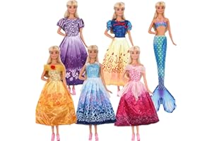 ZTWEDEN Classic Princess Dress for 11.5 inch Girl Dolls Wedding Party Dresses Gown for 30cm Girl Doll Play House (6 Styles)