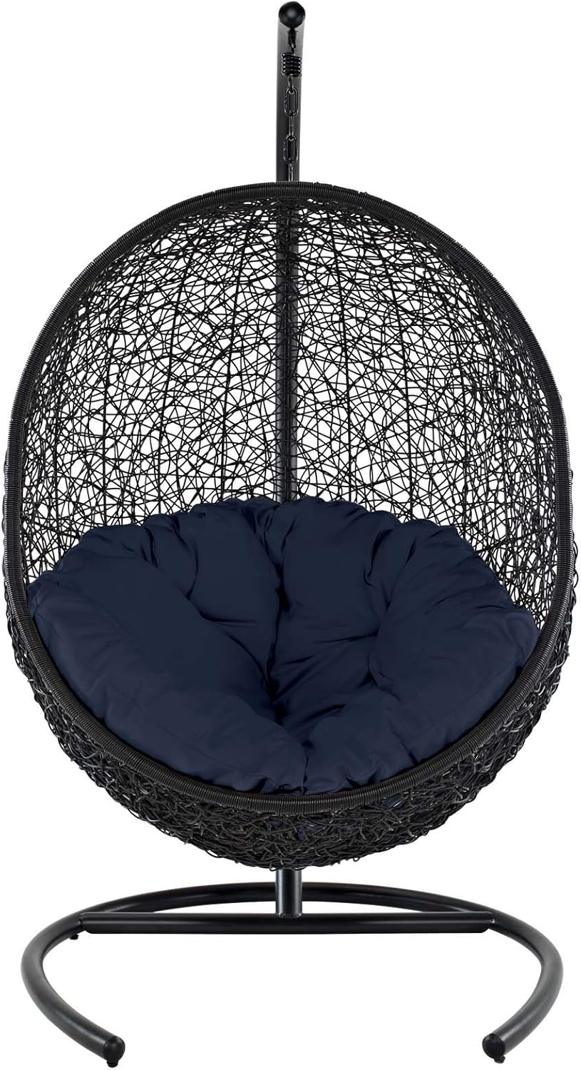 domi patio furniture on Lounge Chairs Beige Modway Eei 739 Bei Set Encase Wicker Rattan Outdoor Patio Porch Lounge Egg Swing Chair With Stand Patio Furniture Accessories