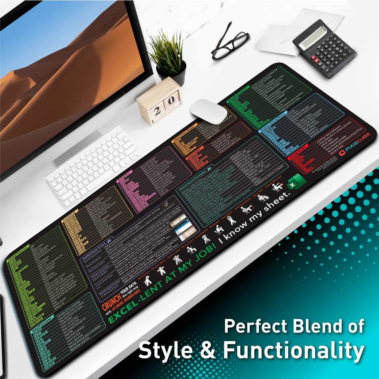 Mua Excel Shortcut Keys Mouse Pad - Extended Large XXL Cheat Sheet ...
