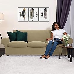 CHUN YI 4 Pieces Stretch Sofa Cover for 3 Seater