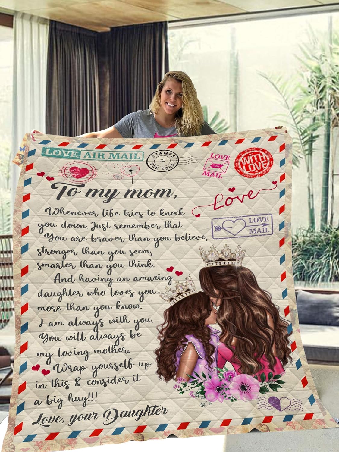 Teeshiny To My Mom Letter Blanket From Daughter Blanket Gift For