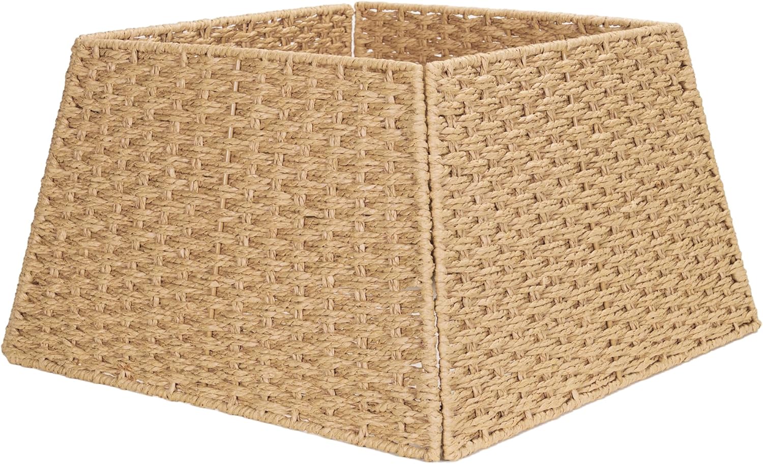 Tree Stands - StorageWorks 22.5 Inch Christmas Tree Collar, Handcrafted Christmas Tree Base Cover for Christmas Decoration, Farmhouse Christmas Tree Skirt for Christmas Tree Decor, Brown, 4-Piece, Natual Tan