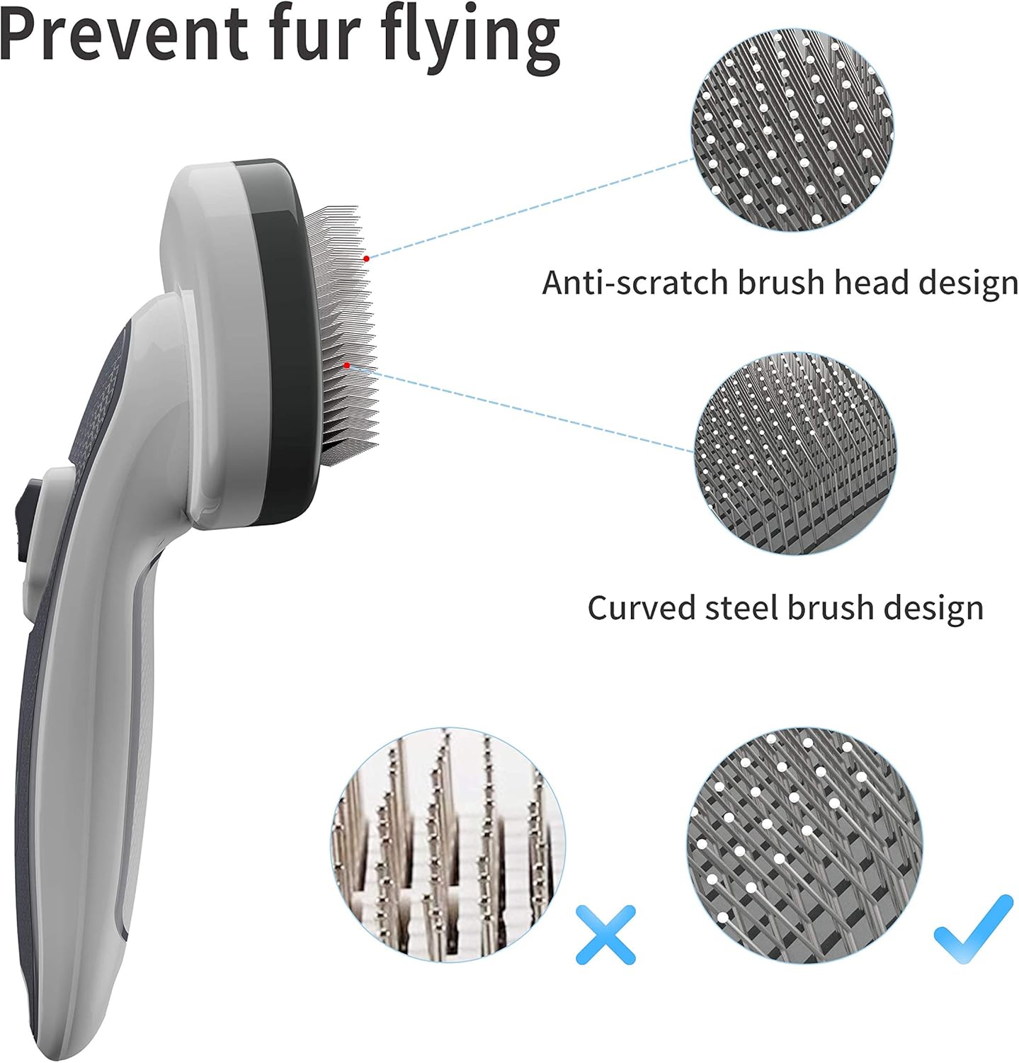 LAIKA Self Cleaning Slicker Dog Brush Pet Grooming Brush for Short