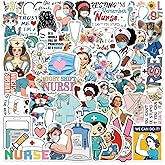 50PCS Nurse Stickers, Vinyl Waterproof Funny Nurse Decals for Laptop Notebook Water Bottles Nurses Week Appreciation Gifts Bulk Nursing School White Angels Accessories (Nurse Stickers)