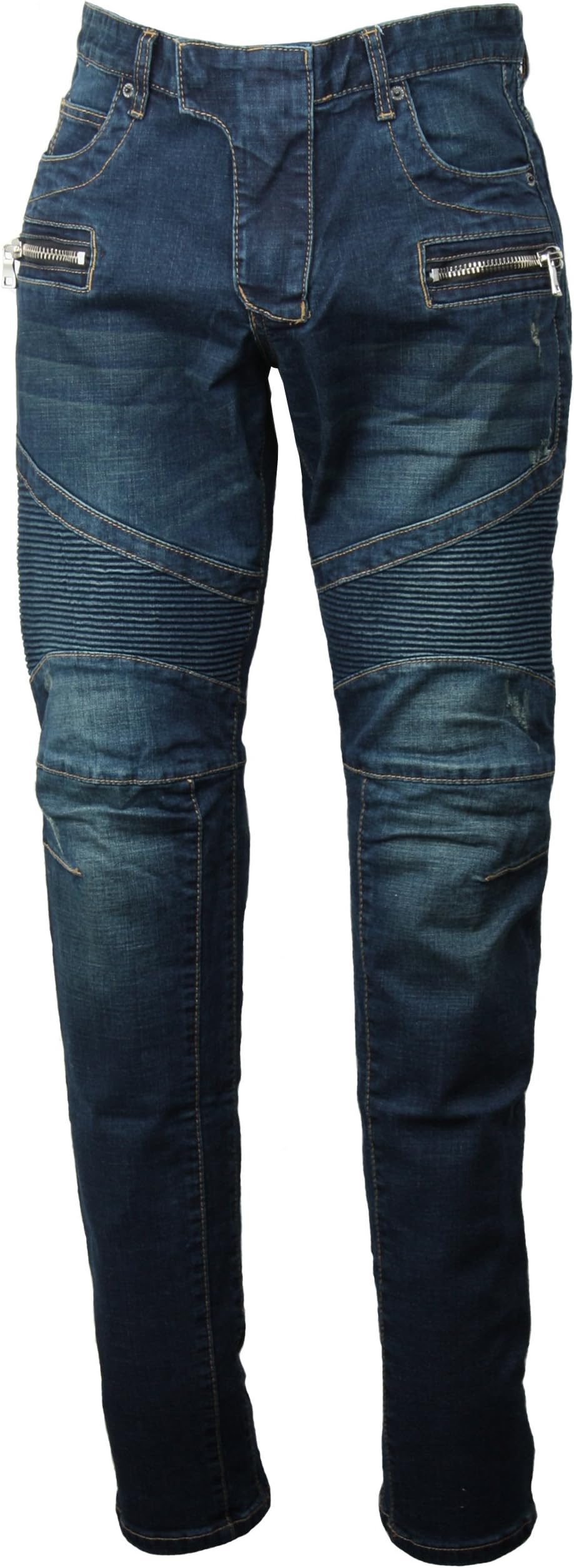 T2M Men's T580 Punk Rock 30~46 Plus Size Biker Denim Jeans Blue Black