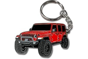FOUR WHEEL BEAST Jeep Wrangler Keychain - Officially Licensed Jeep Rubicon Accessories JL Key Chain JKU 2024 2023