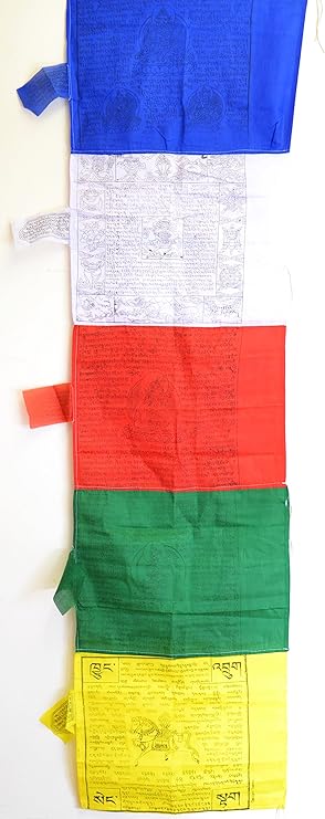 Vertical Bouddhiste Tibétain Drapeaux De Prière Chevaux De