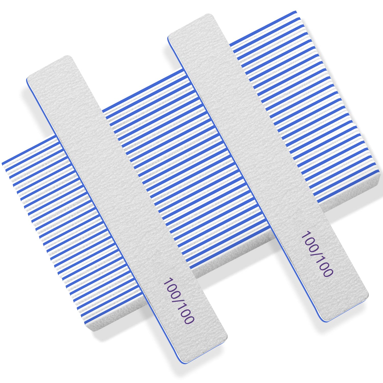 Photo 1 of 100 Pcs Professional Nail File - 100/100 Grit Nail Files, Acrylic Nail Files for Natural Nails, Nail Files and Buffers, Strong Nail File for Acrylic Nails, for Home and Salon Use