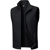 MAGCOMSEN Mens Fleece Vest Lightweight Zip Up Warm with 4 Pockets Golf | Polar Fleece, Sleeveless Outerwear Jacket, Stand Collar, Daily Casual, Suitable for Fishing Hiking Running Winter Fall