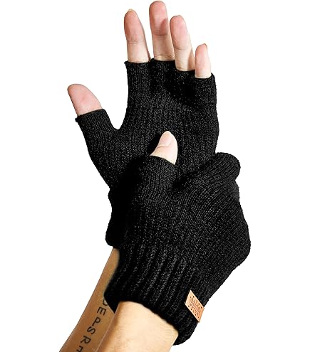 Orange & Black Stripes Short Fingerless Gloves - Gloves