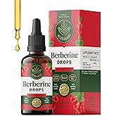 HERBAMAMA Berberine Liquid Drops - Vegan Antioxidant & Overall Support with Berberine HCL 500mg Extract Tincture - Non-GMO, Alcohol & Sugar-Free Supplement, 42-Day Supply