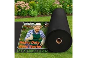 HOOPLE 3ftx180ft Heavy Duty Weed Barrier Landscape Fabric, Non Woven Geotextile Fabric for Weed Control, Driveways & Gardens | Commercial Grade Ground Cover with High Permeability, Cut to Size by Yard
