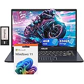 ASUS 14" FHD Ultra-Light Laptop, Intel Pentium N6000, 4GB RAM, 224GB Storage (64GB eMMC+160GB Docking Station Set), UHD Graphics, AI-Powered, Copilot Ready, Long Battery Life, Windows 11, Black