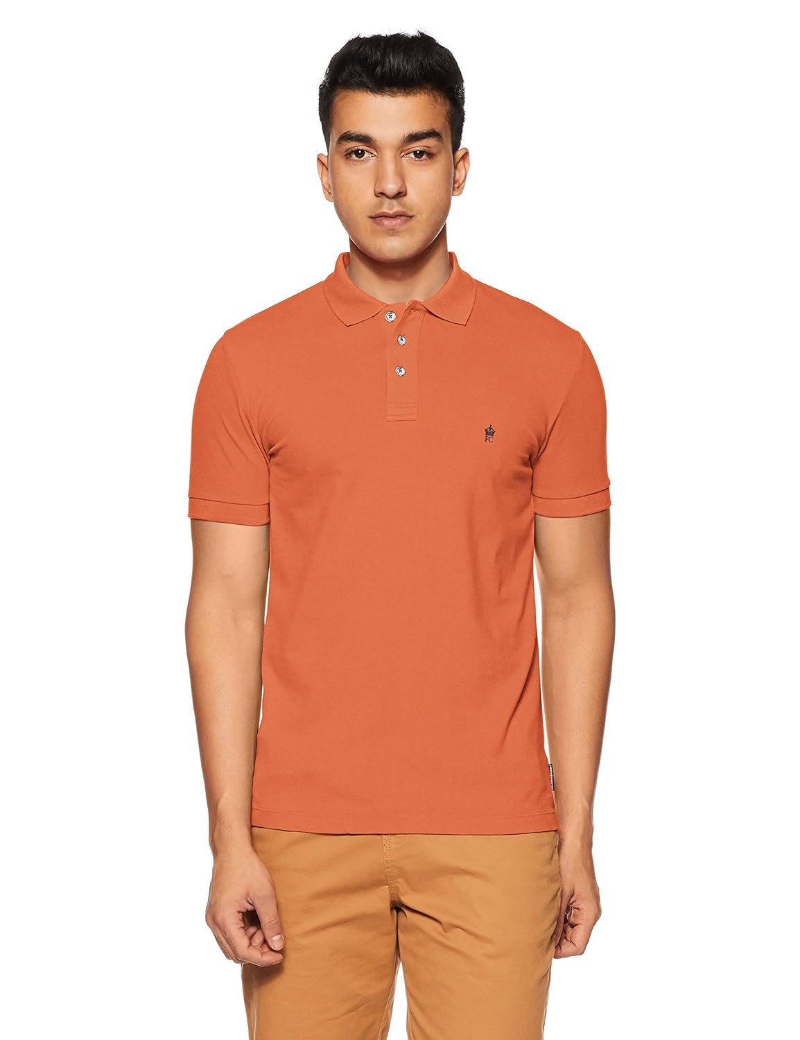 fresh connection men's solid slim fit polo