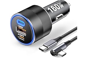 160W USB C Car Charger Fast Charging Cigarette Lighter Type C Car Charger PD3.0 100W PPS 45W QC4+ 30W for MacBook Pro Air Lap