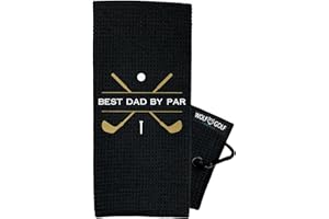 Wolf Golf Towels - Best Dad by Par Golf Towel - Golf Accessories for Men - Golf Gifts for Men - Embroidered Funny Golf Towel