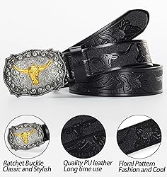 XuoAz Western Cowboy PU Leather Belts - Men Women