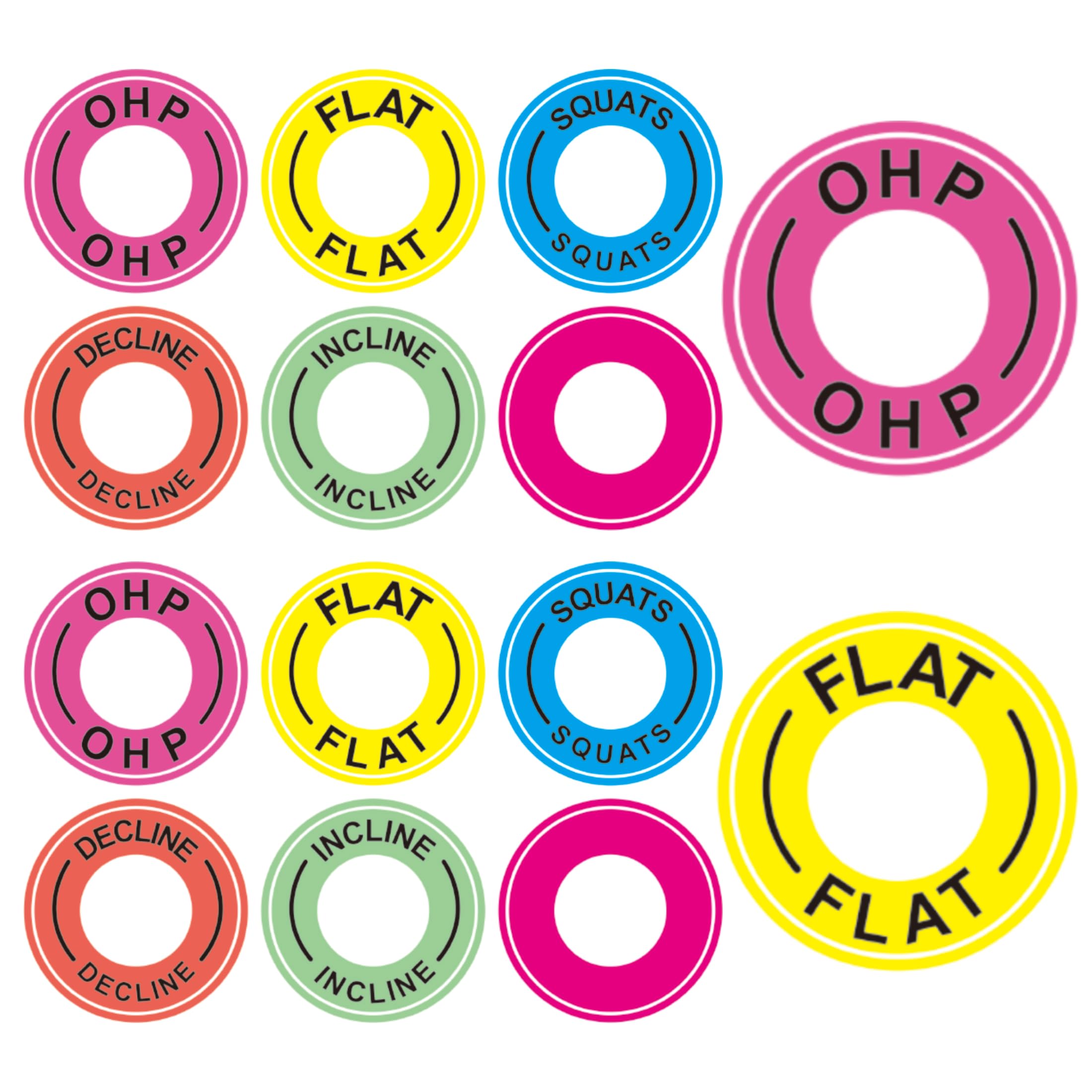 Photo 1 of 1 Inch Holes 12 Pcs Power Squat Rack Barbell Magnetic Position Markers Reminders Labels for Home & Garage Gyms - Magnets Identifier Rings for Bench Press, Overhead Press (OHP)