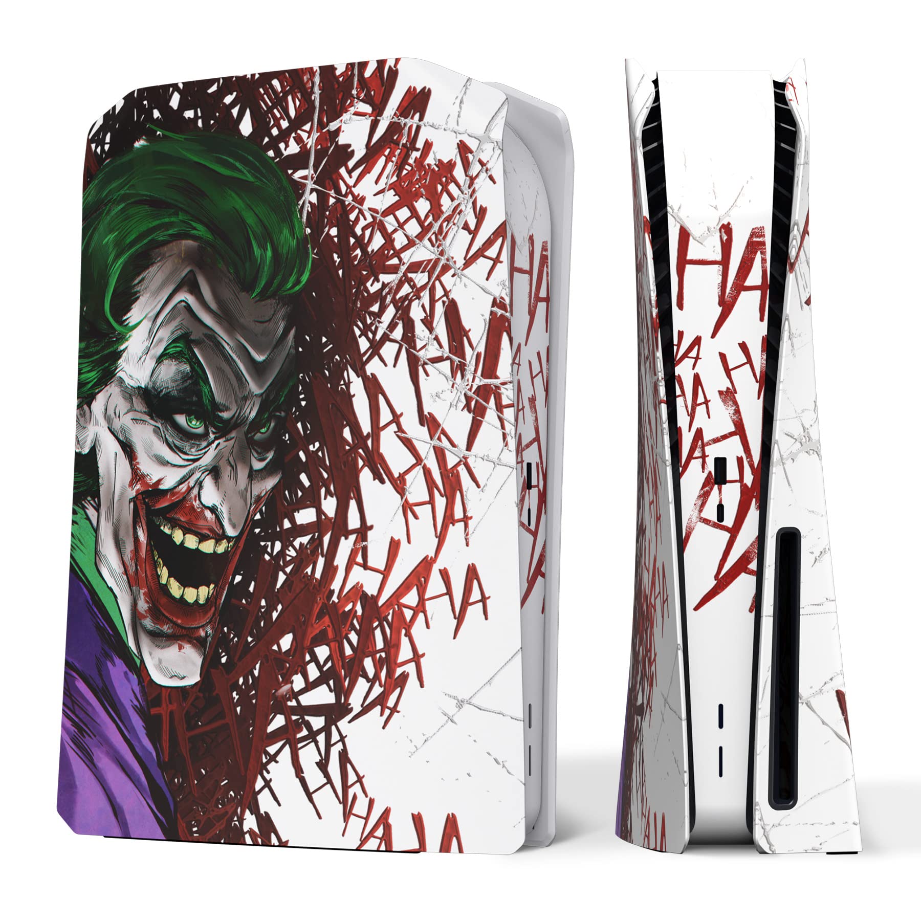 Photo 1 of eXtremeRate eXcover Clown HAHAHA Top Bottom Cover Compatible with ps5 Console Disc Edition, Replacement Faceplate Backplate Shell Skin Compatible with ps5 Disc Version Console